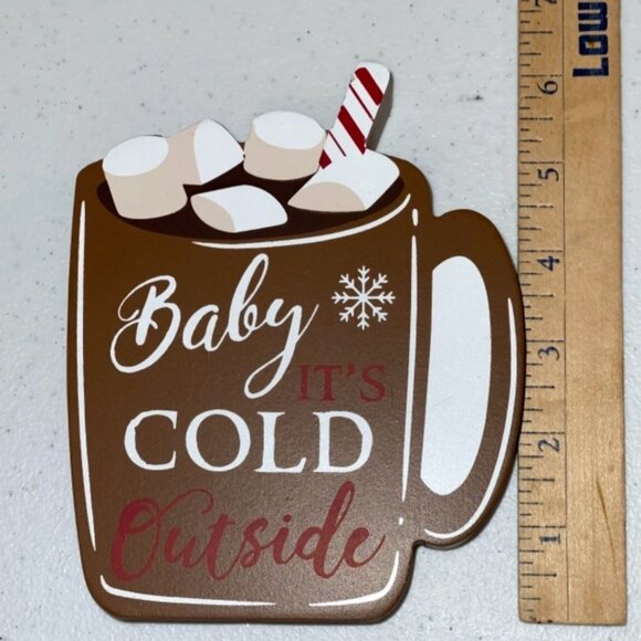 BABY IT'S COLD OUTSIDE home decor tiered tray coffee bar hot cocoa bar Christmas - Picture 2 of 8